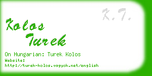 kolos turek business card